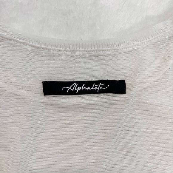Alphalete White Mesh Shirt Size Small - Picture 4 of 8